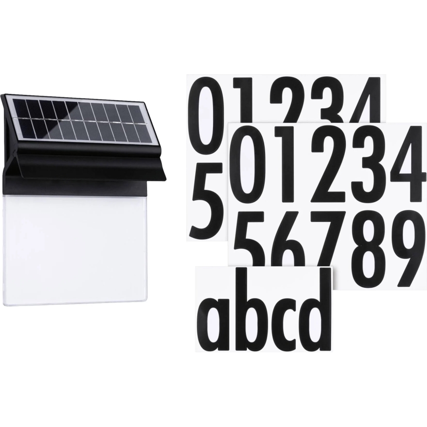 Paulmann 94694 - LED/0,2W IP44 Ηλιακό φωτιστικό αριθμού κατοικίας NEDA 3,7V 1800 mAh
