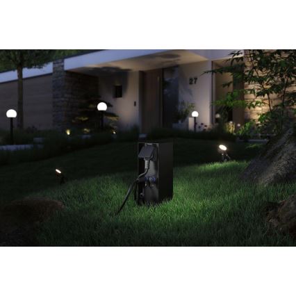 Paulmann 94700 - Εξωτερικός στύλος με πρίζες RIO 2Z SCHUKO 230V IP44