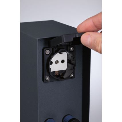 Paulmann 94700 - Εξωτερικός στύλος με πρίζες RIO 2Z SCHUKO 230V IP44