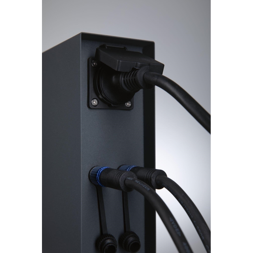 Paulmann 94700 - Εξωτερικός στύλος με πρίζες RIO 2Z SCHUKO 230V IP44