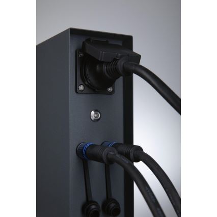 Paulmann 94701 -Στήλη υποδοχής πρίζας εξωτερικού χώρου με αισθητήρα λυκόφωτος RIO 2Z SCHUKO 230V IP44