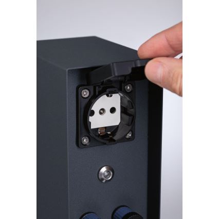 Paulmann 94701 -Στήλη υποδοχής πρίζας εξωτερικού χώρου με αισθητήρα λυκόφωτος RIO 2Z SCHUKO 230V IP44