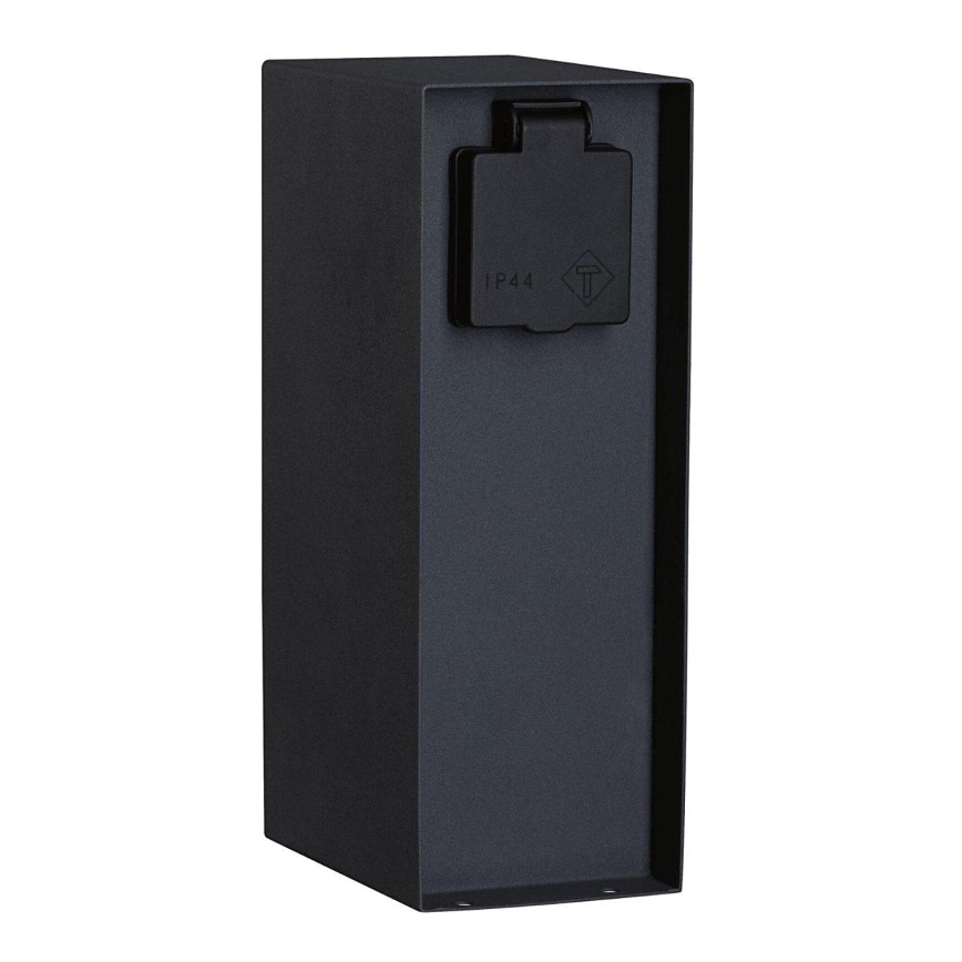 Paulmann 94701 -Στήλη υποδοχής πρίζας εξωτερικού χώρου με αισθητήρα λυκόφωτος RIO 2Z SCHUKO 230V IP44