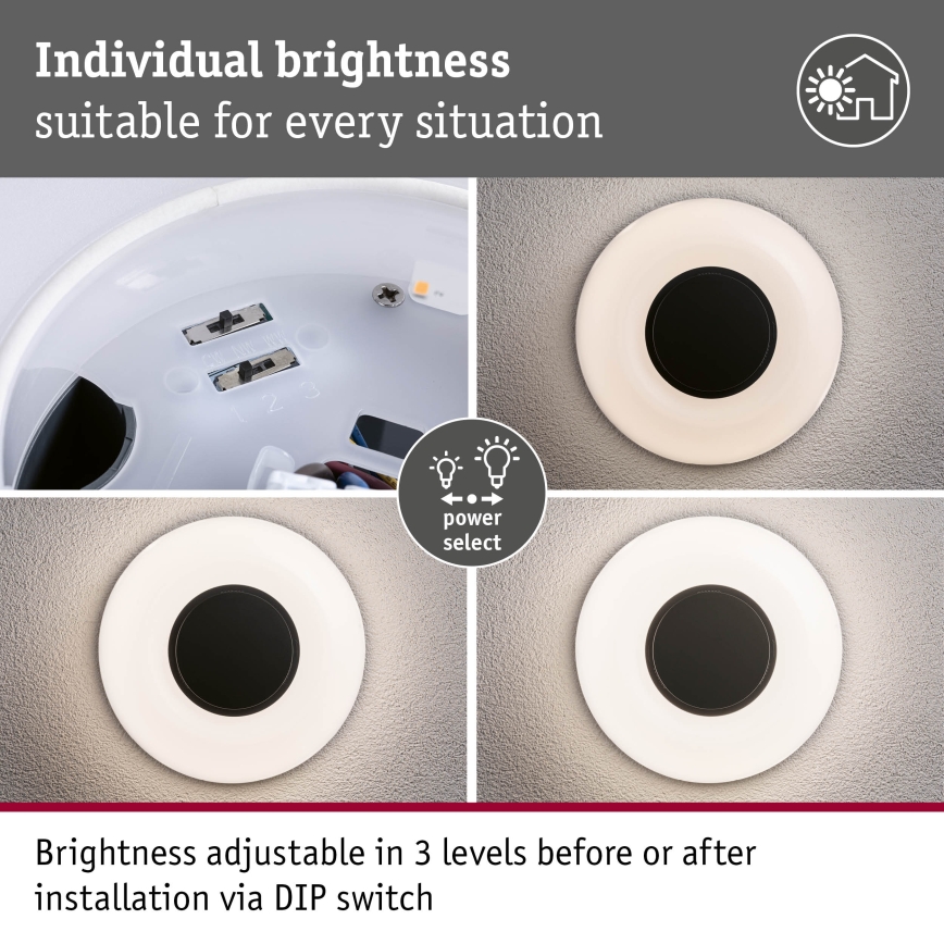 Paulmann 94955 - LED/20,5W IP65 Ρυθμιζόμενο επιτοίχιο φωτιστικό εξωτερικού χώρου AUREVA 230V 2200/3000/4000K ανθρακί