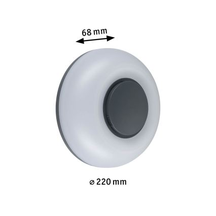 Paulmann 94955 - LED/20,5W IP65 Ρυθμιζόμενο επιτοίχιο φωτιστικό εξωτερικού χώρου AUREVA 230V 2200/3000/4000K ανθρακί