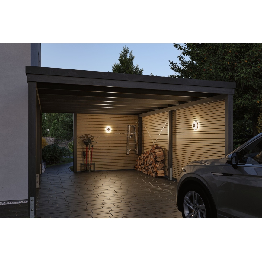 Paulmann 94956 - LED/20,5W IP65 Ρυθμιζόμενο εξωτερικό επιτοίχιο φωτιστικό με αισθητήρα κίνησης και αισθητήρα σούρουπου AUREVA 230V 2200/3000/4000K ανθρακί