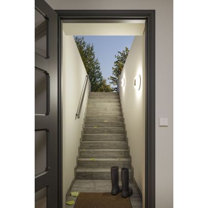 Paulmann 94956 - LED/20,5W IP65 Ρυθμιζόμενο εξωτερικό επιτοίχιο φωτιστικό με αισθητήρα κίνησης και αισθητήρα σούρουπου AUREVA 230V 2200/3000/4000K ανθρακί