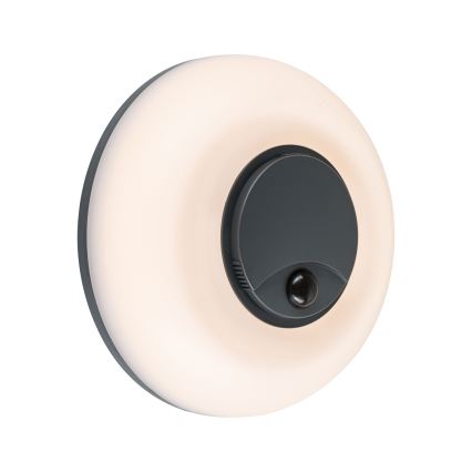 Paulmann 94956 - LED/20,5W IP65 Ρυθμιζόμενο εξωτερικό επιτοίχιο φωτιστικό με αισθητήρα κίνησης και αισθητήρα σούρουπου AUREVA 230V 2200/3000/4000K ανθρακί