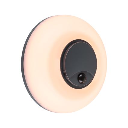 Paulmann 94956 - LED/20,5W IP65 Ρυθμιζόμενο εξωτερικό επιτοίχιο φωτιστικό με αισθητήρα κίνησης και αισθητήρα σούρουπου AUREVA 230V 2200/3000/4000K ανθρακί