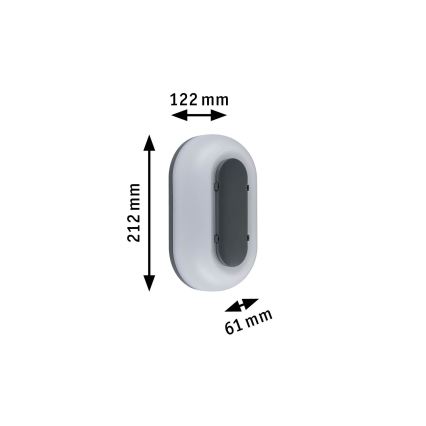 Paulmann 94957 - LED/18,5W IP65 Ρυθμιζόμενο υπαίθιο επιτοίχιο φωτιστικό ELUNOR 230V 2200/3000/4000K ανθρακί