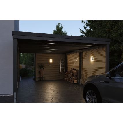 Paulmann 94958 - LED/18,5W IP65 Ρυθμιζόμενο εξωτερικό επιτοίχιο φωτιστικό με ανιχνευτή κίνησης και λυκόφωτος ELUNOR 230V 2200/3000/4000K ανθρακί