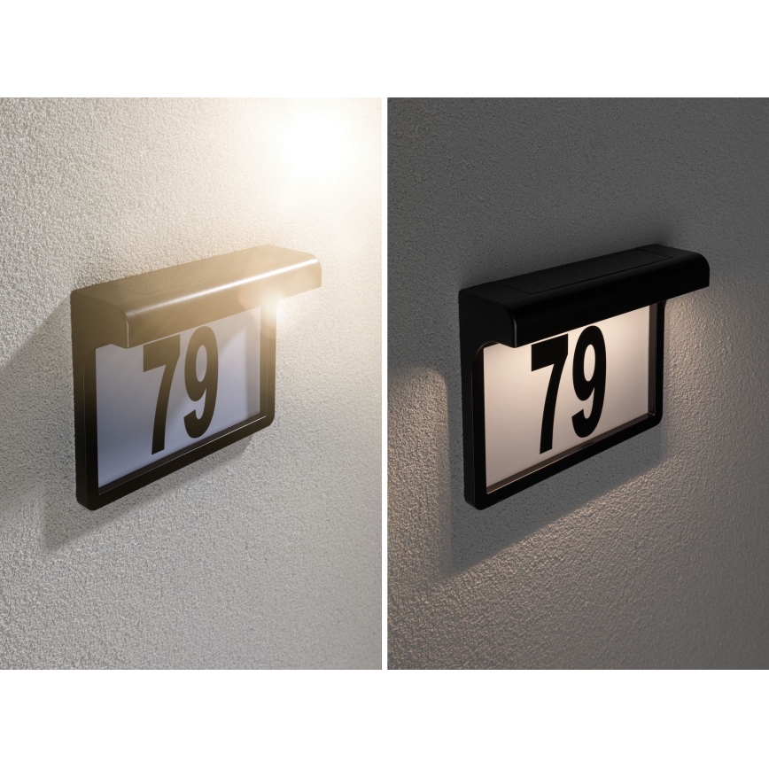 Paulmann 95388 - LED/0,05W IP44 Αριθμός οικίας ηλιακό φωτιστικό με αισθητήρα DAYTON 4,8V