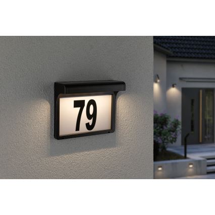 Paulmann 95388 - LED/0,05W IP44 Αριθμός οικίας ηλιακό φωτιστικό με αισθητήρα DAYTON 4,8V
