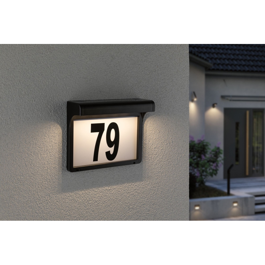 Paulmann 95388 - LED/0,05W IP44 Αριθμός οικίας ηλιακό φωτιστικό με αισθητήρα DAYTON 4,8V