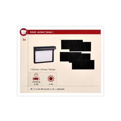 Paulmann 95388 - LED/0,05W IP44 Αριθμός οικίας ηλιακό φωτιστικό με αισθητήρα DAYTON 4,8V