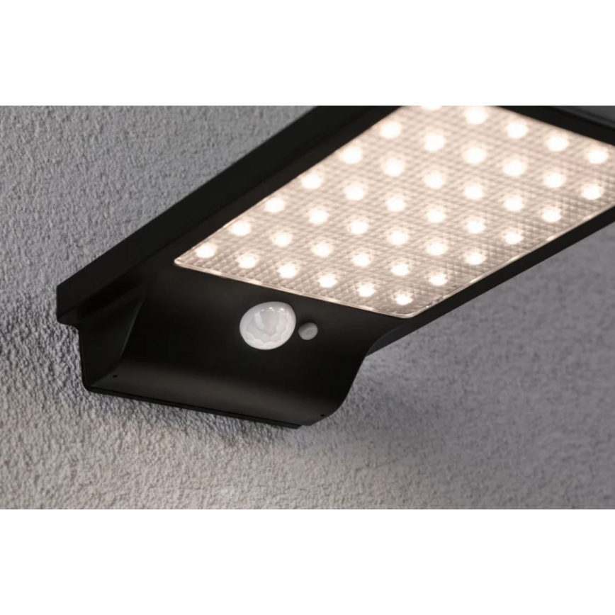 Paulmann 95393 - LED/4W IP44 Dimmable ηλιακό φωτιστικό τοίχου με αισθητήρα SOLVEIG 3,7V 2000 mAh