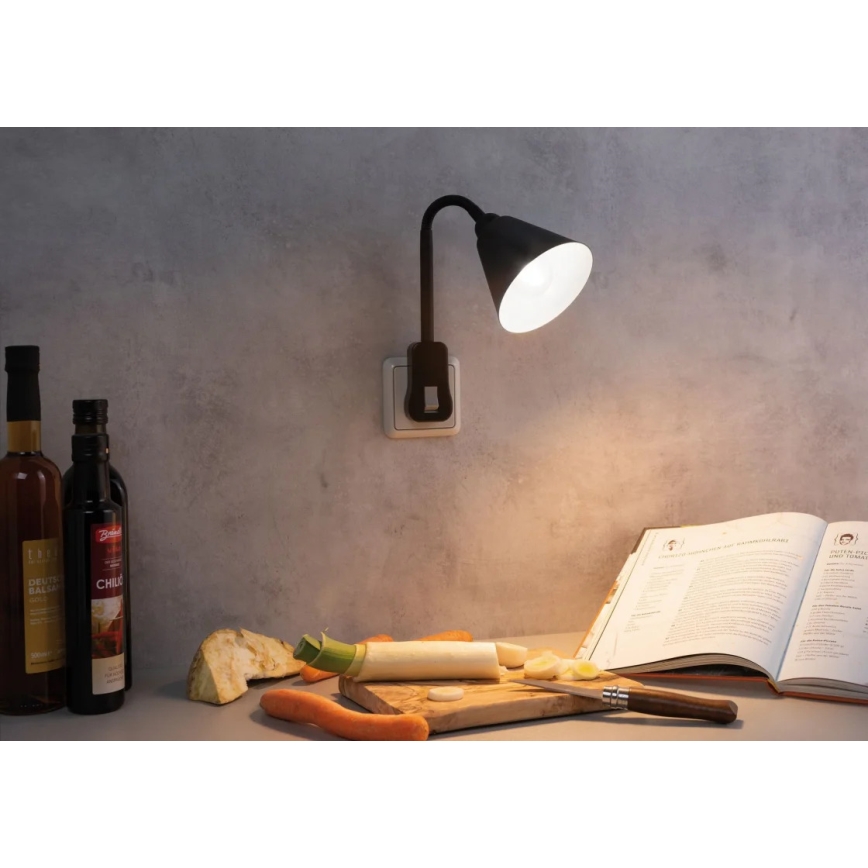 Paulmann 95427 - 1xE14/20W Εύκαμπτο φωτιστικό τοίχου JUNUS για πρίζα 230V