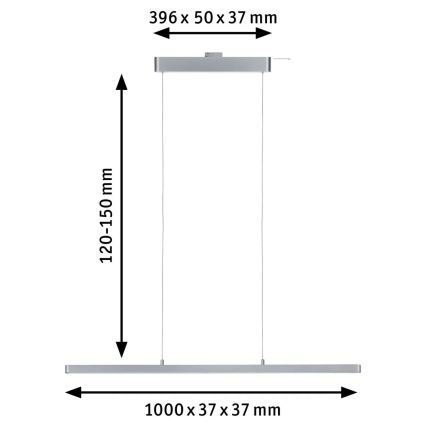 Paulmann 95578 - LED/40W Πολύφωτο dimming με συρματόσχοινο URAIL LENTO 230V 2700-6500K