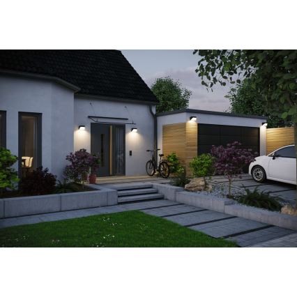 Paulmann 95746 - LED/2,3W IP44 Ηλιακό επιτοίχιο φωτιστικό με αισθητήρα EILEEN 3,7/230V 4000 mAh μαύρο