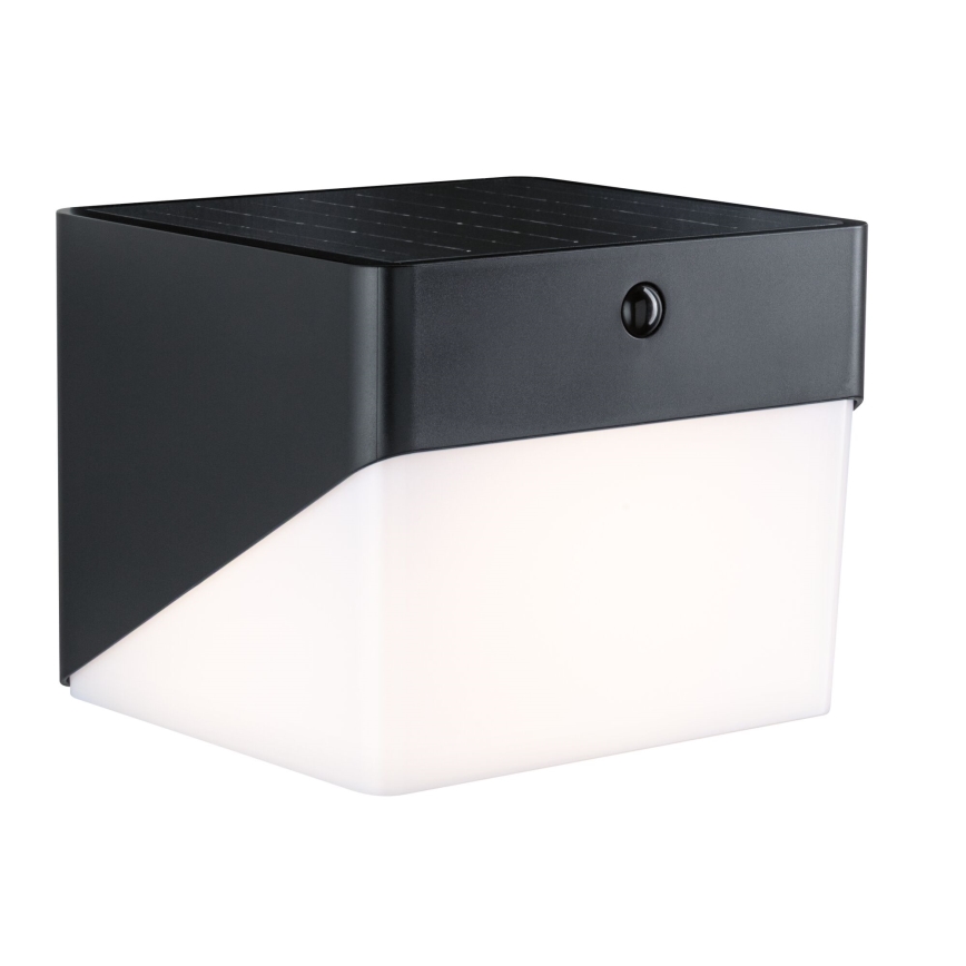 Paulmann 95746 - LED/2,3W IP44 Ηλιακό επιτοίχιο φωτιστικό με αισθητήρα EILEEN 3,7/230V 4000 mAh μαύρο