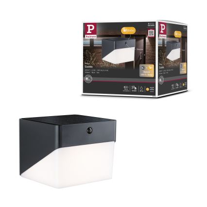 Paulmann 95746 - LED/2,3W IP44 Ηλιακό επιτοίχιο φωτιστικό με αισθητήρα EILEEN 3,7/230V 4000 mAh μαύρο