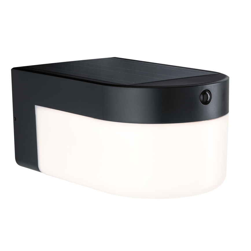 Paulmann 95747 - LED/2,3W IP44 ηλιακό επιτοίχιο φωτιστικό με αισθητήρα CALYNE 3,7/230V 4000 mAh μαύρο