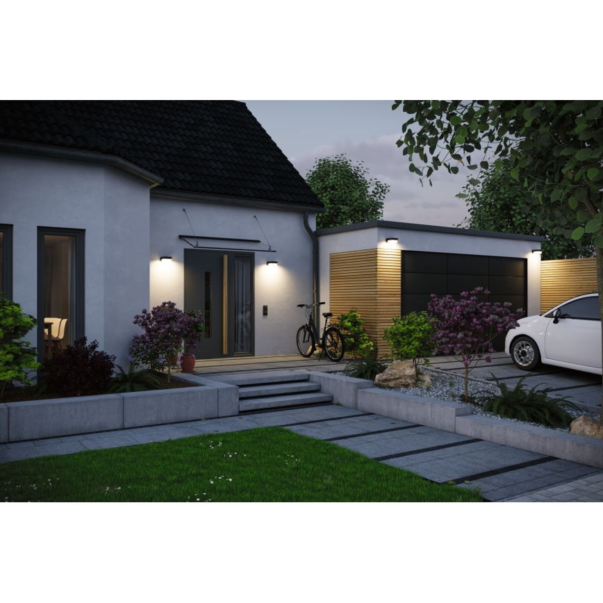 Paulmann 95748 - LED/2,3W IP44 Ηλιακό επιτοίχιο φωτιστικό με αισθητήρα ISLEEN 3,7/230V 4000 mAh μαύρο