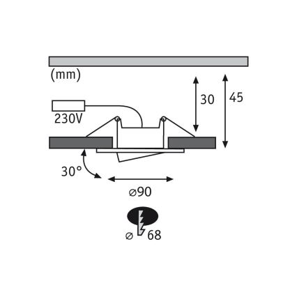 Paulmann 99933 - ΣΕΤ 3x LED/5,2W IP65 Χωνευτό φωτιστικό οροφής μπάνιου dimmimg 230V