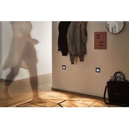 Paulmann  93135 - LED/1,2W Φωτιστικό σκάλας με αισθητήρα EDGE 230V μαύρο