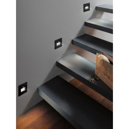 Paulmann  93135 - LED/1,2W Φωτιστικό σκάλας με αισθητήρα EDGE 230V μαύρο