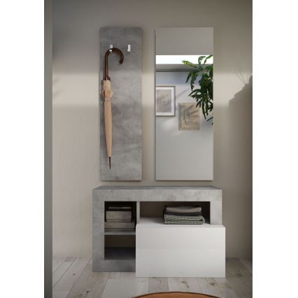 Παγκάκι LENOR λευκό/γκρι μπετόν