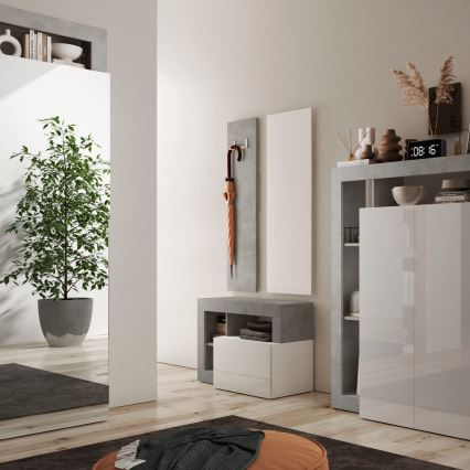 Παγκάκι LENOR λευκό/γκρι μπετόν