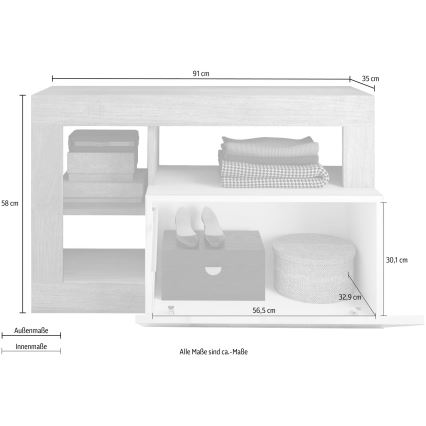 Παγκάκι LENOR λευκό/γκρι μπετόν