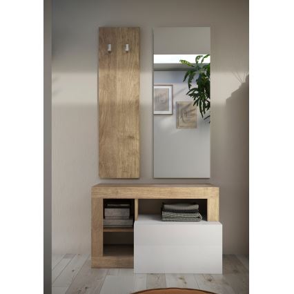 Πάγκος LENOR 91x209 cm λευκό/καφέ