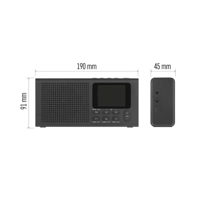 Ραδιόφωνο DAB DAB+ FM 3W/5V/4xAA μαύρο