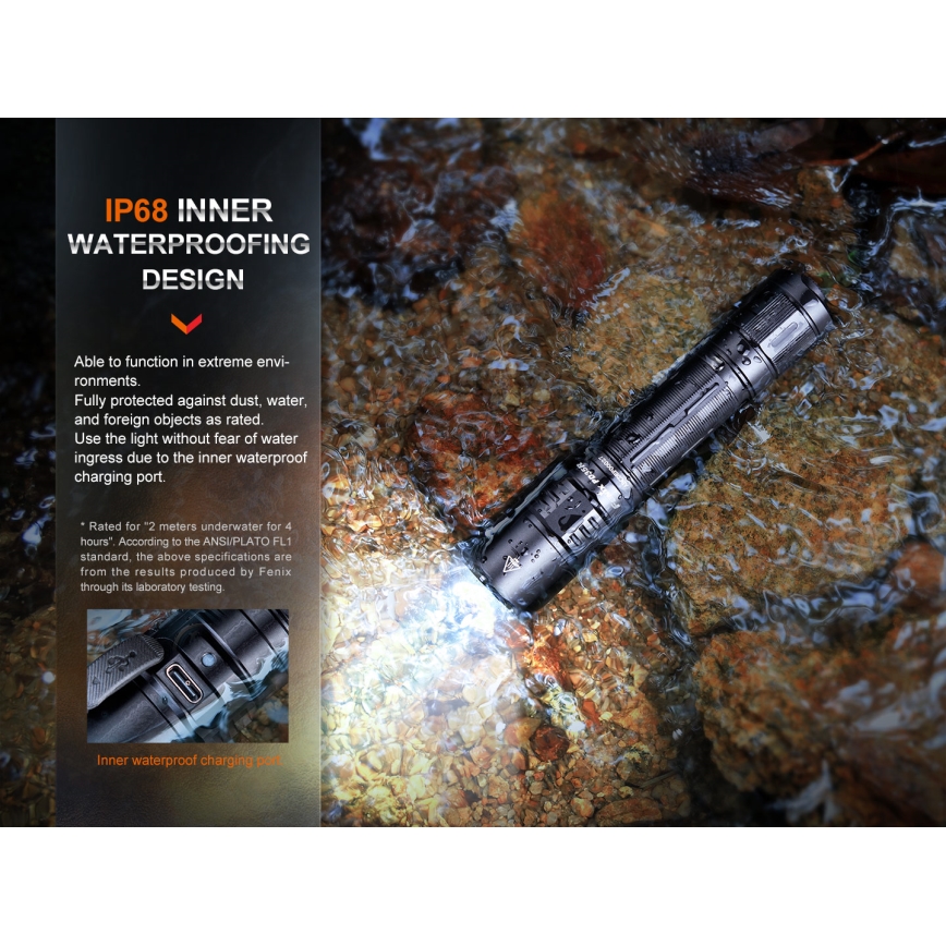 PD35R - LED Επαναφορτιζόμενος φακός  LED/USB IP68 1700 lm 100 h