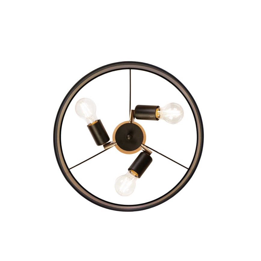 Πλαφονιέρα ALBA 3xE27/15W/230V Ø 40 cm μαύρο/καφέ