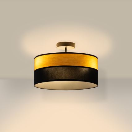 Πλαφονιέρα ALBA 3xE27/15W/230V Ø 40 εκ. μαύρο/καφέ