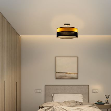 Πλαφονιέρα ALBA 3xE27/15W/230V Ø 40 εκ. μαύρο/καφέ