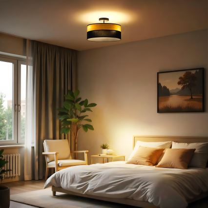 Πλαφονιέρα ALBA 3xE27/15W/230V Ø 40 εκ. μαύρο/καφέ