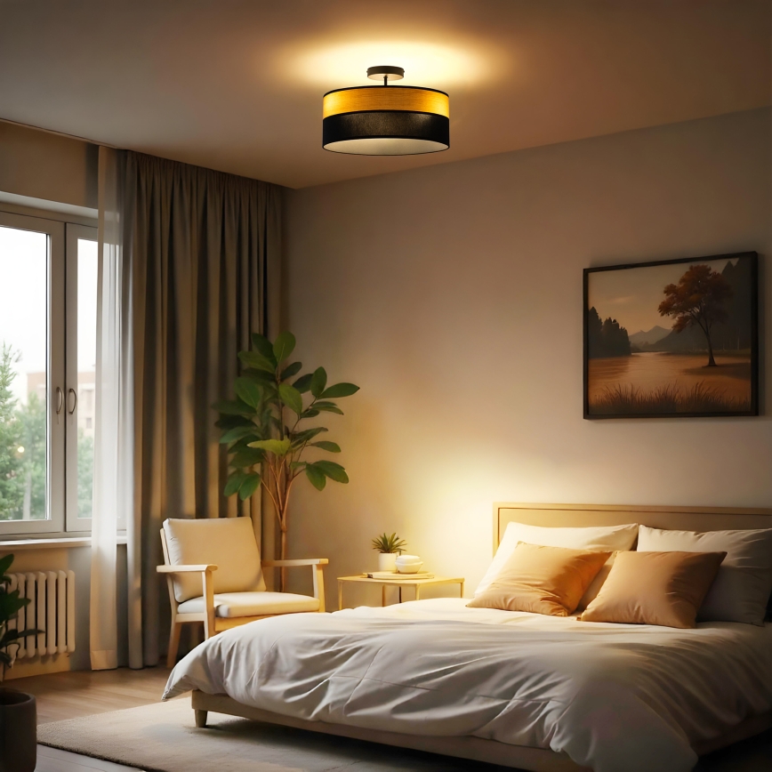 Πλαφονιέρα ALBA 3xE27/15W/230V Ø 40 εκ. μαύρο/καφέ