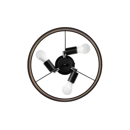 Πλαφονιέρα ALBA 3xE27/15W/230V Ø 40 εκ. μαύρο/καφέ