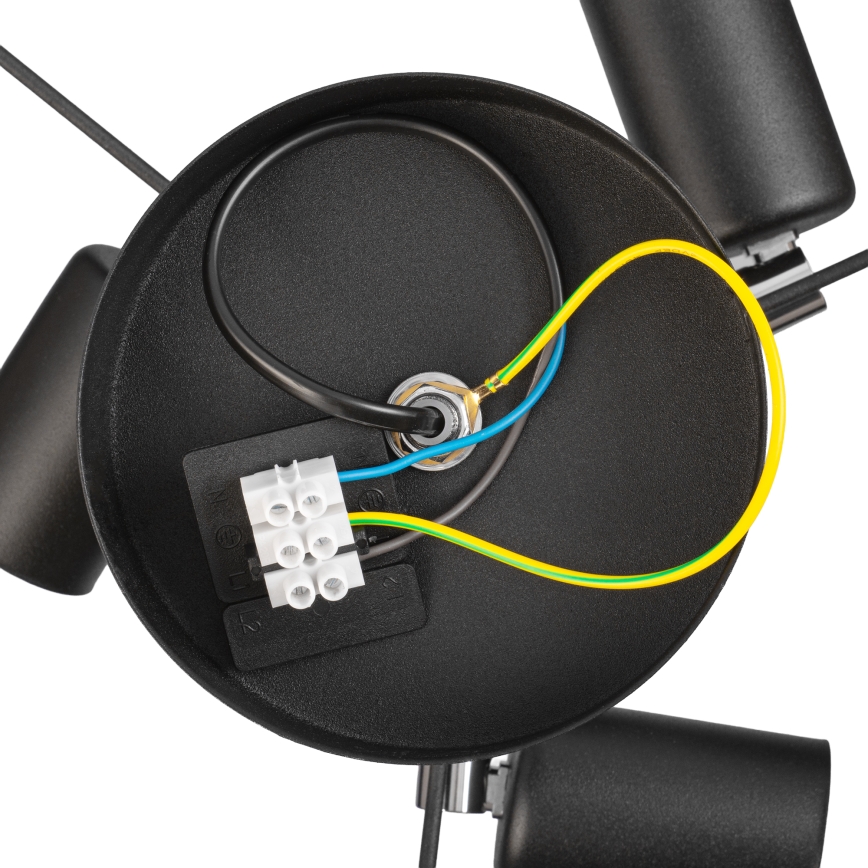 Πλαφονιέρα ALBA 3xE27/15W/230V Ø 40 εκ. μαύρο/καφέ