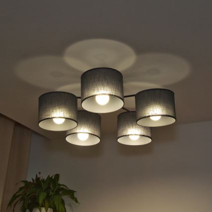 Πλαφονιέρα ALBA 5xE27/15W/230V γκρι