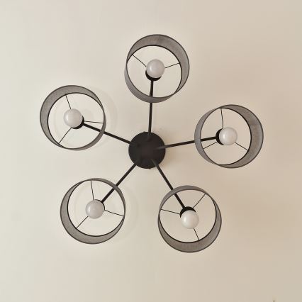 Πλαφονιέρα ALBA 5xE27/15W/230V γκρι