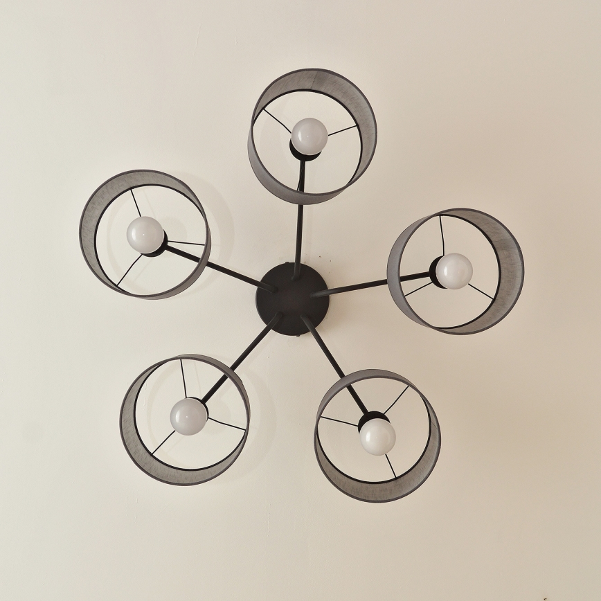 Πλαφονιέρα ALBA 5xE27/15W/230V γκρι