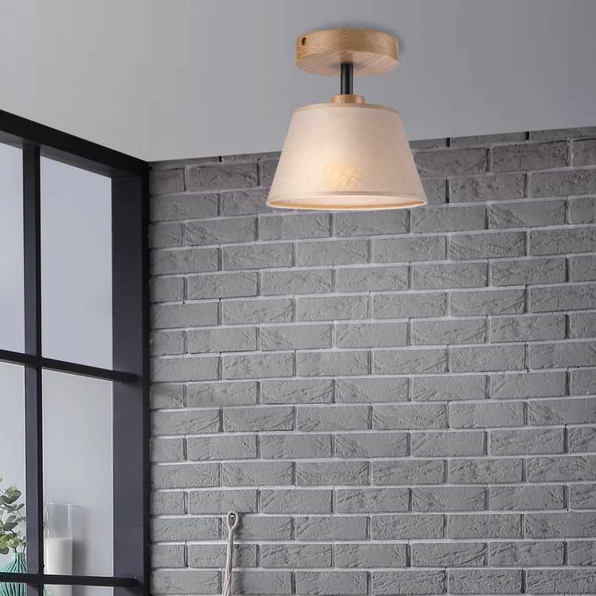 Επιτοίχιο φωτιστικό ANTONIO 1xE14/60W/230V μπεζ/δρυς