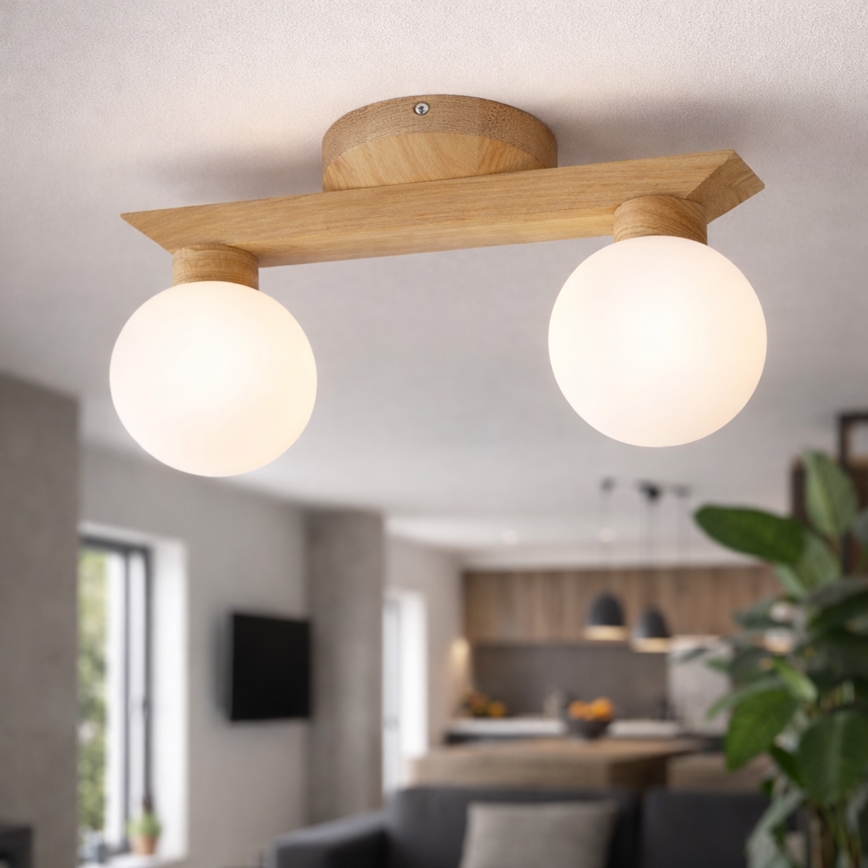 Πλαφονιέρα ANTONIO 2xG9/5W/230V δρυς/λευκό