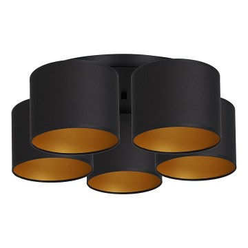 Πλαφονιέρα ARDEN 5xE27/60W/230V μαύρο/χρυσό