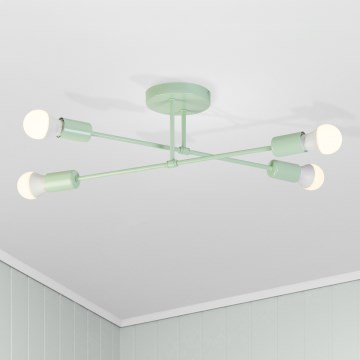 Πλαφονιέρα CAMBRIDGE 4xE27/15W/230V πράσινη